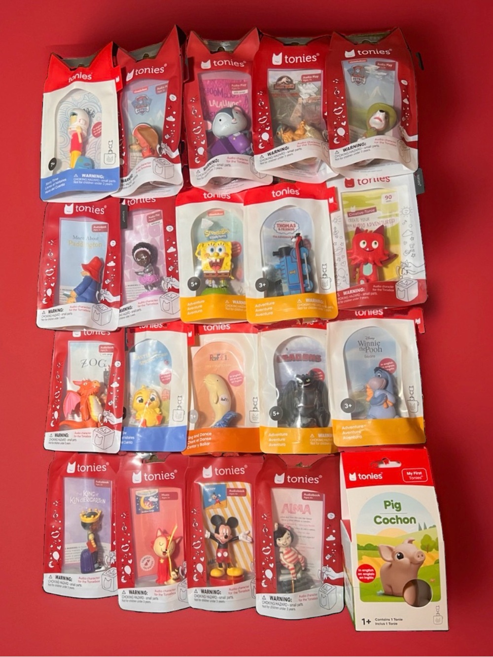 Lot of 20 New in Package Tonies Bundle - Raffi, Paw Patrol, Mickey -for Toniebox